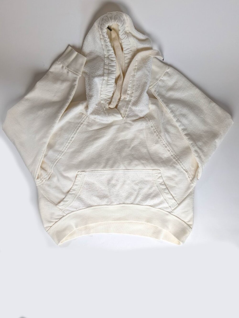 BDG Cream Off-White Cropped Fleece Hoodie Size XS - Picture 5 of 5